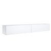 200cm White Floating TV Cabinet Stand Unit High Gloss Storage Door Wall Mounted