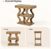 3-Tier Narrow End Table Wooden Sofa Side Table with Storage Shelf for LivingRoom