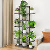 Black 7-Tier Metal Plant Stand,Corner Flower Shelf for Plants,Plant Display Rack