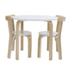 Kids Table and Chairs Set Wooden Children Dinner and Learning Table w/ 2 Chairs