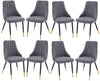 8 Grey Velvet Dining Chairs set Gold Tip Legs velvet luxury dining chairs x 8