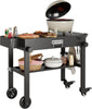 Outdoor Prep Table Foldable Shelf Mobile Kitchen Cart Rolling BBQ Grill Station
