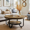 2-Tier Round Coffee Table for Living Room, 31.1-Inch Center Cocktail Tea Table