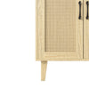Wooden Storage Cabinet with Rattan Decorating Buffet Sideboard Accent Cabinet