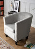 Tub Arm Chair Velvet Grey Luxury Statement Rivet Comfy Accent Armchair