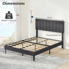 Double Size Linen Fabric Bed Frame-Grey