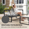 Outdoor Sofa 4-Piece Garden Furniture Set with Texteline Mesh, Dark Grey