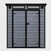 6X4FT Plastic Garden Shed Pent with Floor Window Lockable Door Wood Grain Grey