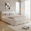 4ft6 Double Bed with Velvet Upholstery Headboard, Sturdy Slats for Teens, Adults