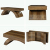 47.24-Inch Modern Rectangle Wooden Coffee Table with Arched Base for Living Room