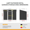 4x8 FT Flat Roof Steel Storage Shed, Pre-drilled Steel Panels, Outdoor Tool Shed