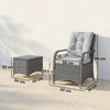 3 Pieces Rattan Bistro Set, Wicker Garden Furniture Set with Cover