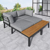 4 Seater Garden Furniture, Sectional L-Shaped Corner Sofa Set with Table, Grey