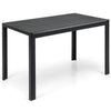 Costway 120 cm Wicker Dining Table Patio Rectangular Rattan Table for 6 people