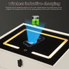 2 Drawers Bedside Table LED Light Wireless Charging Bedroom Furniture White UK