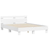 Bed Frame with LED White 152 x 203 cm Engineered Wood