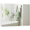 Wall Mounted Bathroom Mirror Cabinet with 4 Adjustable Shelves, White