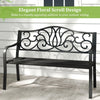 Patio Bench 127CM Outdoor Garden Bench with Armrests Black