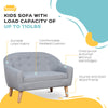 Kids Sofa Children 2 Seater Armchair Toddler Couch Chair Bedroom Playroom Grey