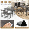 Sturdy Metal Frame Dining Set for 4 with Storage Rack