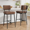 2pcs Counter Height Bar Stool Faux Leather Upholstered Barstools with Backrest🔥