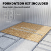 13 x 11ft Garden Shed Storage w/ Foundation Kit, Vent, Light Brown