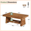 47 Inch Solid Wood Coffee Table, 2 Tier Farmhouse Center Table for Living Room