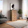 5 Drawers Dresser for Bedroom Wood Tall Chset of Drawer Metal Handle Living Room