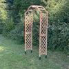 Wooden Garden Arch (Tan) with Metal Ground Spikes - Arbour Plant Support Trellis
