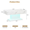 High Gloss Coffee Table with LED Light Living Room Cocktail Sofa Center Table