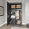 Modern Large Wooden 2 Door Wardrobe with Hanging Rails Bedroom Storage Furniture
