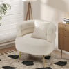 Modern Tub Chairs Teddy Fabric Accent Armchair Barrel Reading Chair Single Sofa