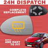 For Vauxhall Corsa E 14-20 wing door mirror glass Left Passenger side Heated
