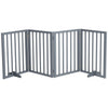 4 Panels Folding Pet Gate Freestanding Wooden Dog Fence Safety Barrier Divider