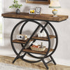 100cm Console Table, 4- Tier Industrial Entryway Table w/ Metal Frame for Foyer