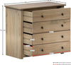 5 Drawer Chest of Drawers Narrow Solid Pine Wood Waxed Storage Bedroom Furniture