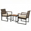 3-Piece PE Wicker Patio Furniture Set Outdoor Bistro Set
