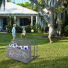 Outdoor Pool Float Storage Box with Wheels, PE Rattan Organizer for Patio & Pool