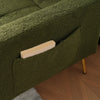Fabric Sofa Bed Love Seat Sofa Settee Couch with Metal Legs & Cushions Green