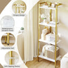 4 Tier Bookshelf, Gold Narrow Bookshelf Small Bookshelf With Open Display Shelf