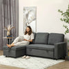 3 Seater L-Shape Pull Out Sofa Bed - Dark Grey Reversible Chaise Corner Couch