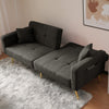 FABRIC SOFA BED LOVE SEAT SOFA SETTEE COUCH WITH GOLD METAL LEGS & CUSHIONS GREY