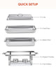 WILPREP Chafer Chafing Dish 2-Pack 9L Set Stainless Steel Bain Marie Food Warmer