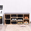 Wooden Shoe Bench Shoe Storage Rack Cabinet Organizer Seat Cushion-Natural