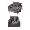 Modern Chenille Wingback Armchair Upholstered Accent Chair Single Sofa Wood Legs