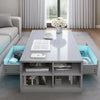 Led Coffee Table with 2 Drawer Storage, High Gloss Coffee Table for Living Room