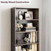 181cm Tall Bookshelf Free Standing Storage Shelf Unit with Storage Dark Oak