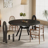 120cm Round Dining Table, Modern Kitchen Table with Metal Base for Dining Room