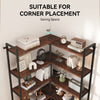 5 Tier Expandable Corner Bookshelf Wooden Storage Rack Display Shelf Bookcase