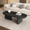 Oval Coffee Table MDF Black Sofa Side Table Minimalist Design for Living Room